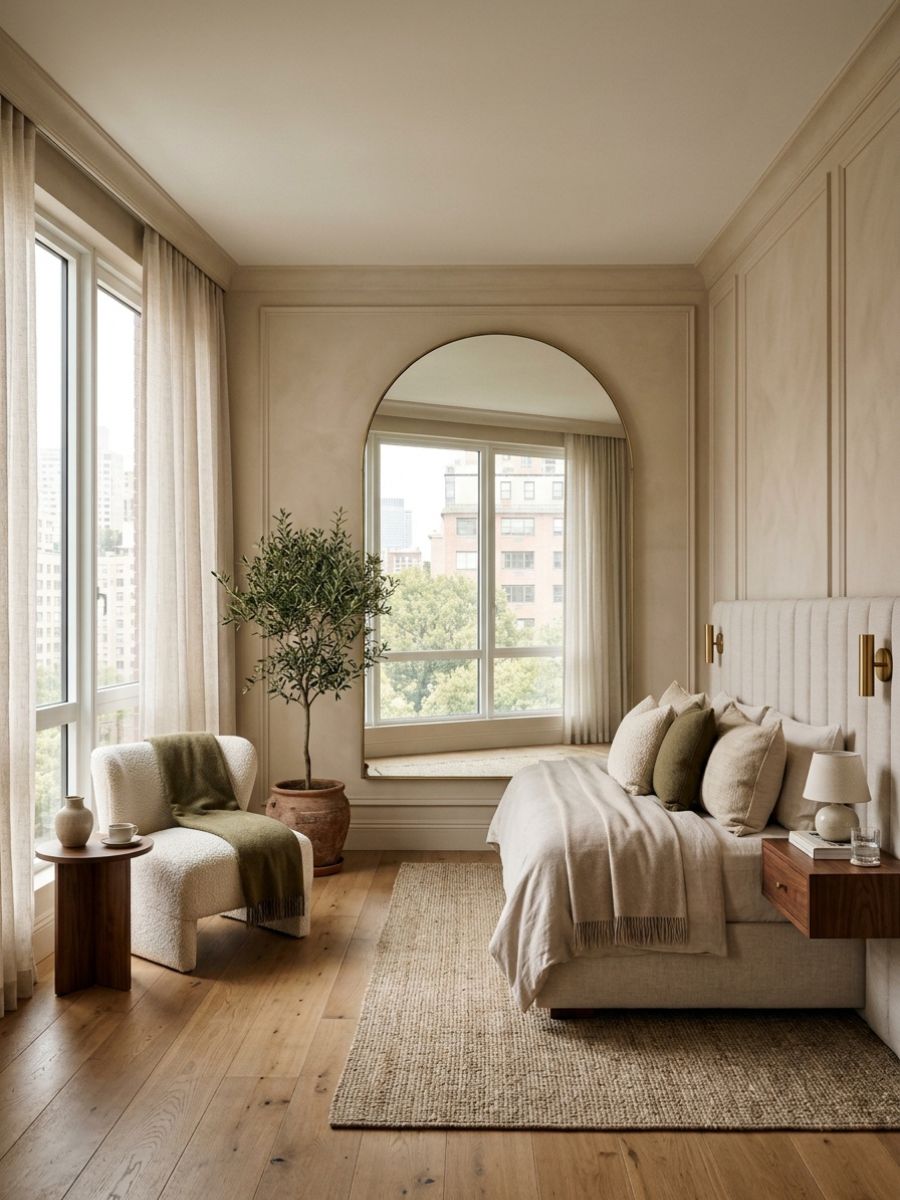 Apartment using large mirrors to create the illusion of more space